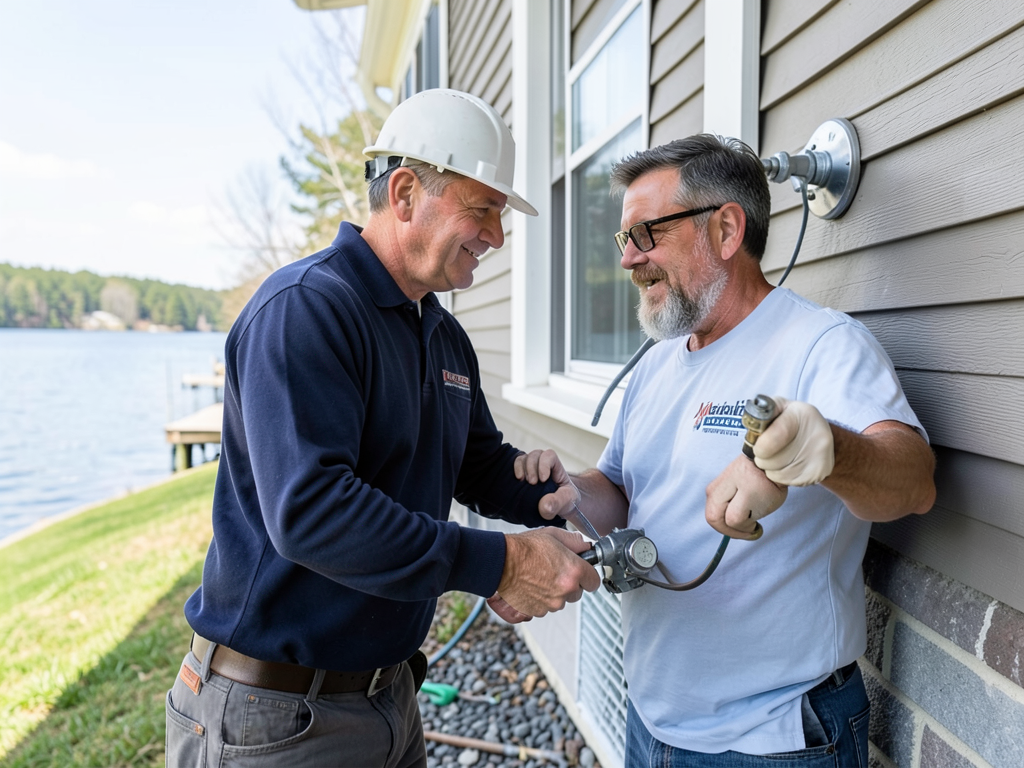 Installing an outdoor shower for your lake norman